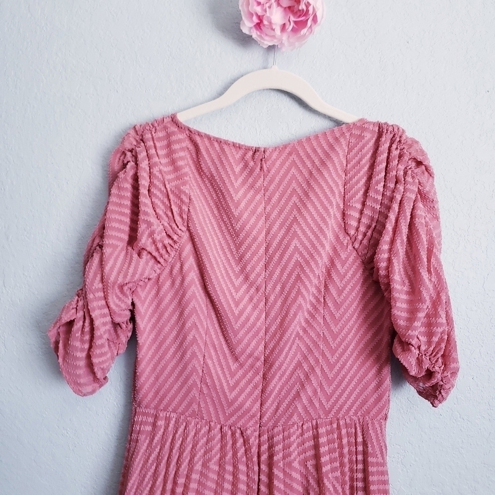ASOS Design Dusty Pink Pleated Midi Dress - Picture 10 of 10